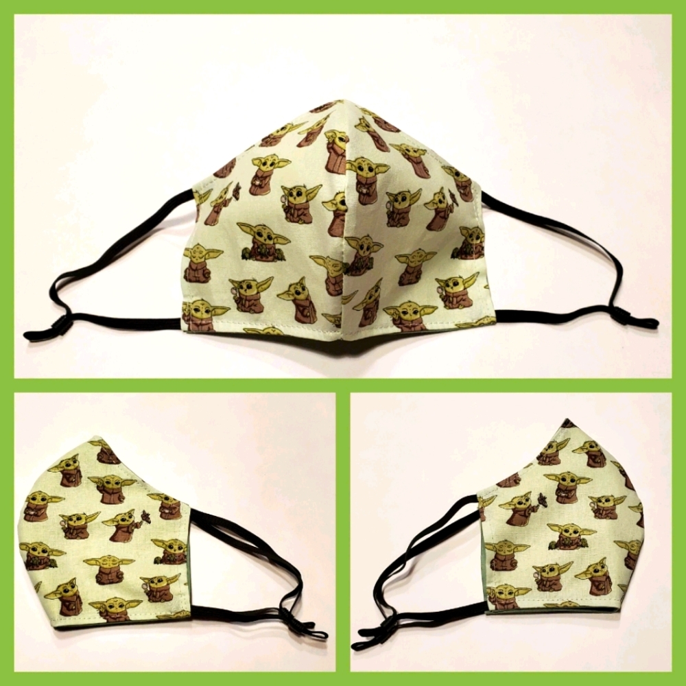 BABY YODA NEW 3 LAYER homemade face mask - Picture 1 of 1